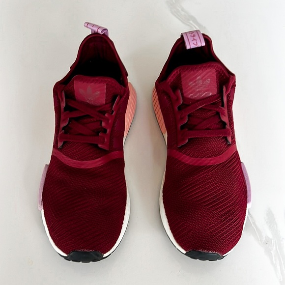 Adidas NMD R1 Sneaker Collegiate Burgundy White B37646 Womens Sz 7.5 - Picture 4 of 16